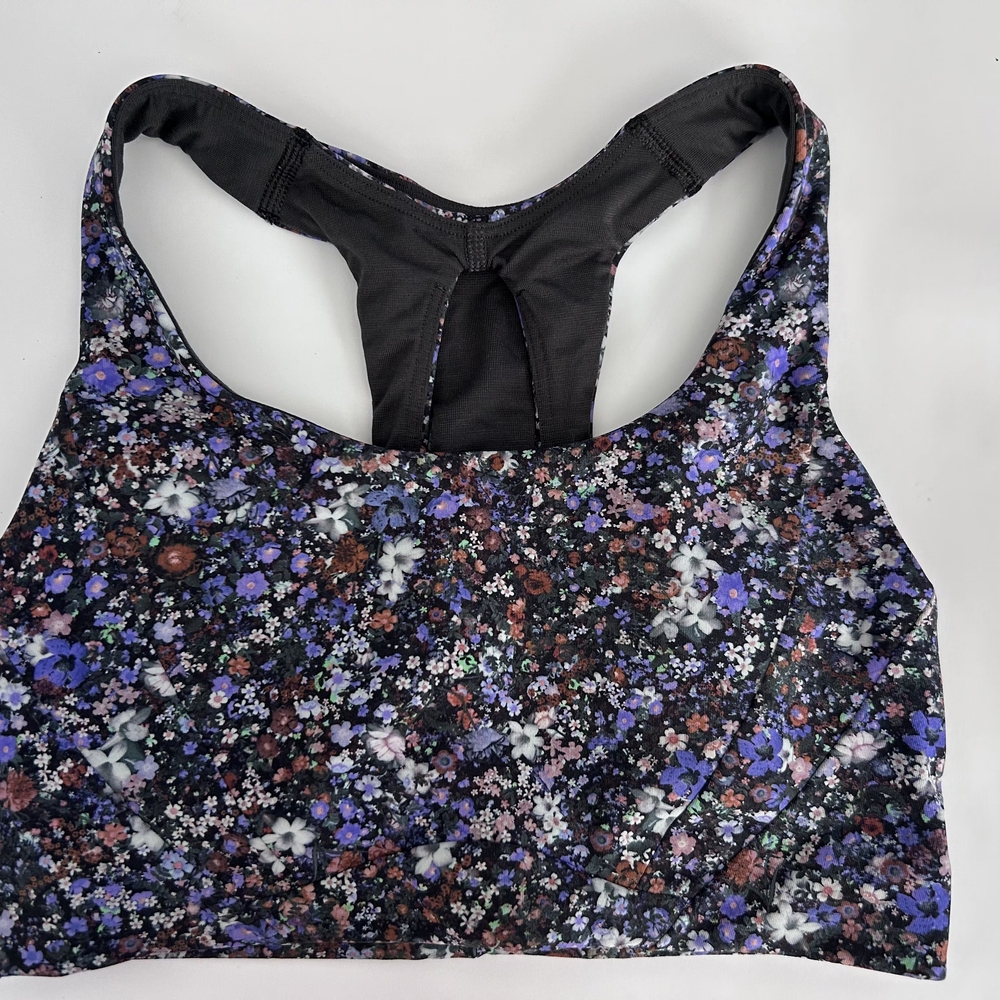 Lululemon Energy Bra Long Line Floral FLBM Sports Bra Size 6